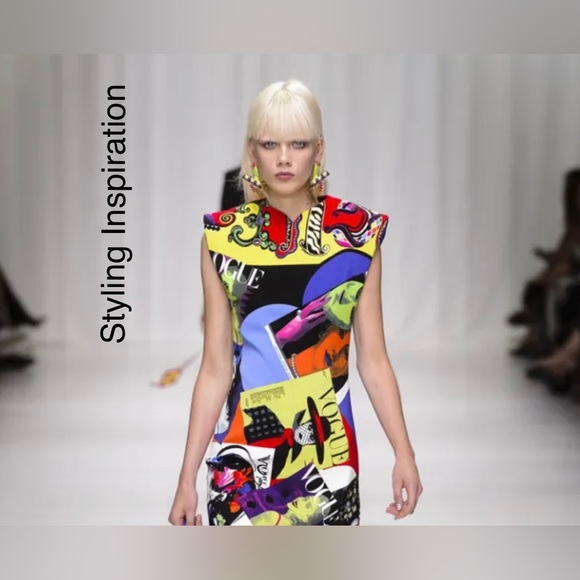 Colorful & Funky Pop Art Lip Print Peplum Tank Top - Picture 5 of 7